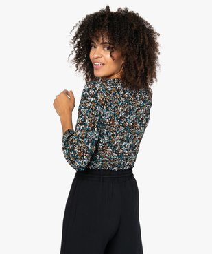 Blouse femme imprimée avec manches 3/4 élastiquées vue3 - GEMO(FEMME PAP) - GEMO