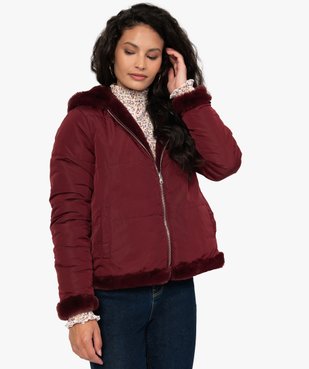 Blouson femme court à capuche réversible vue2 - GEMO(FEMME PAP) - GEMO