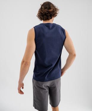 Tee-shirt sans manches en jersey de coton homme vue3 - GEMO 4G HOMME - GEMO