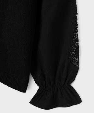 Pull avec manches en coton brodées femme grande taille vue3 - GEMO (G TAILLE) - GEMO