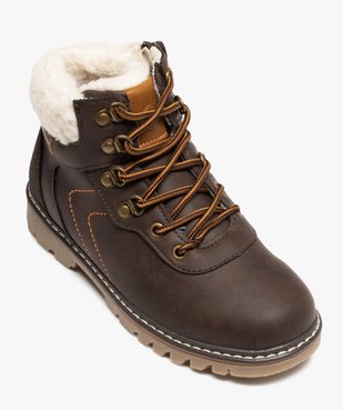 Boots garçon style chaussures de montagne à col sherpa vue5 - GEMO (ENFANT) - GEMO