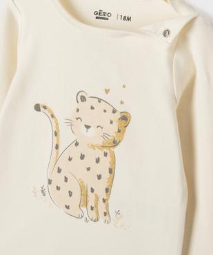 Pyjama 2 pièces motif léopard et pois pailletés bébé vue2 - GEMO 4G BEBE - GEMO