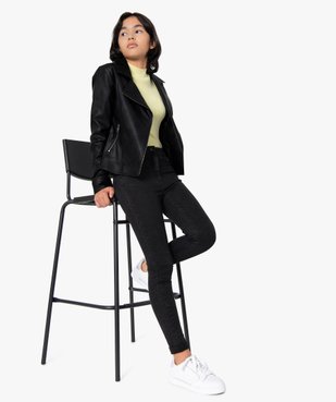 Blouson fille esprit biker avec fermetures zippées vue6 - GEMO (JUNIOR) - GEMO