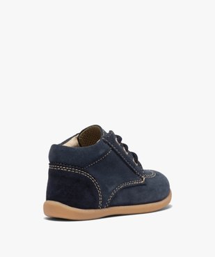 Chaussures premiers pas bébé garçon dessus cuir uni - NA! vue4 - GEMO(BEBE DEBT) - GEMO