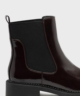 Boots femme vernies style Chelsea à semelle crantée vue6 - 5 MILES - GEMO