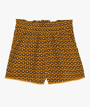 Short fille imprimé wax avec taille smockée vue1 - GEMO (ENFANT) - GEMO