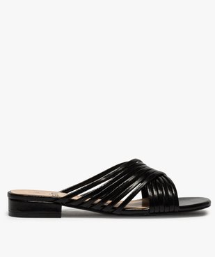 Mules femme à talon plat et fines brides croisées vue1 - GEMO (CASUAL) - GEMO