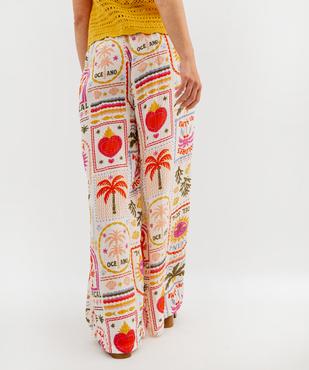 Pantalon en gaze de coton imprimée femme vue3 - GEMO(FEMME PAP) - GEMO
