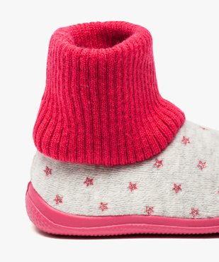 Chaussons bébé fille avec tige montante en bord-côte vue6 - GEMO(BEBE DEBT) - GEMO