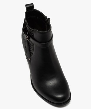 Boots femme à talon dessus multi-matières vue5 - GEMO(URBAIN) - GEMO