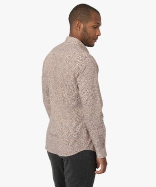 Chemise homme à motifs feuillage coupe slim vue3 - GEMO (HOMME) - GEMO