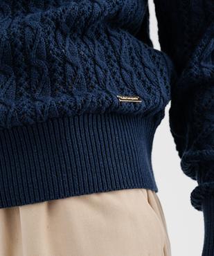 Pull en maille torsadée ajourée femme - LuluCastagnette vue2 - LULU CASTAGNETTE GEMO FOR GOOD - GEMO