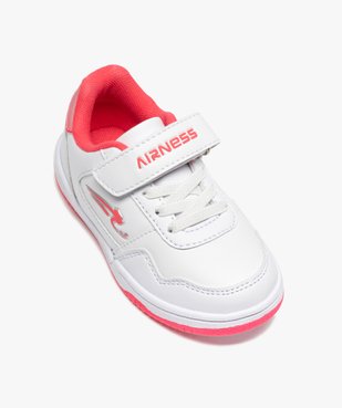 Baskets fille bicolores à lacets et scratch - Airness vue5 - AIRNESS - GEMO