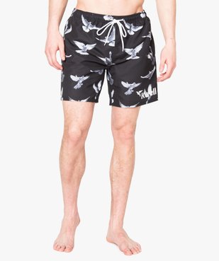 Short de bain noir imprimé oiseaux - Kwell vue1 - KWELL - GEMO
