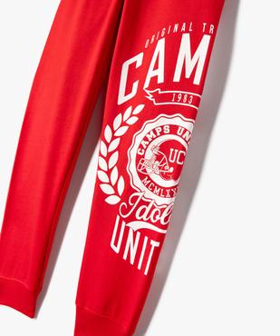 Jogging en molleton doux imprimé fille - Camps United vue3 - CAMPS - GEMO