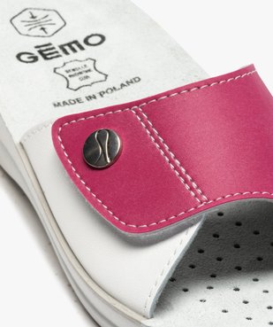 Mules femme confort ouvertes à bride scratch bicolore vue6 - GEMO (CONFORT) - GEMO