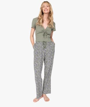 Pantalon de pyjama femme à motifs fleuris vue5 - GEMO(HOMWR FEM) - GEMO