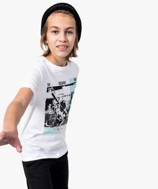 Tee-shirt garçon à manches courtes avec motif baseball vue1 - GEMO (JUNIOR) - GEMO