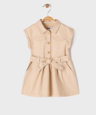 Robe chemise à manches courtes en toile de coton bébé fille vue1 - GEMO 4G BEBE - GEMO