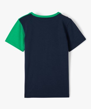 Tee-shirt garçon tricolore à manches courtes vue3 - GEMO (ENFANT) - GEMO