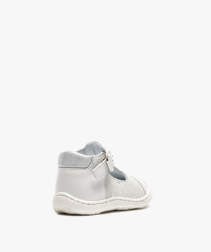 Sandales premiers pas bébé fille en cuir dessus pailleté vue4 - GEMO(BEBE DEBT) - GEMO