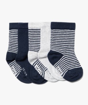 Chaussettes bébé à rayures (lot de 5) vue1 - GEMO 4G BEBE - GEMO