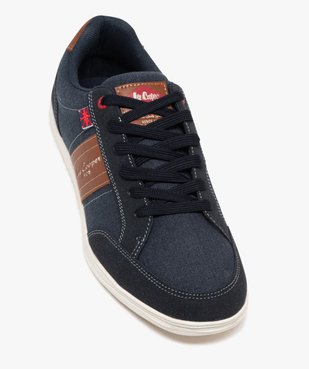 Baskets homme en toile basse style denim à bande contrastante - Lee Cooper vue5 - LEE COOPER - GEMO