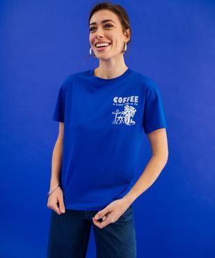 Tee-shirt manches courtes en jersey imprimé devant et dos femme vue1 - GEMO(FEMME PAP) - GEMO