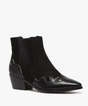Boots femme style santiags multimatières à col élastiqué vue2 - Nikesneakers (CASUAL) - Nikesneakers