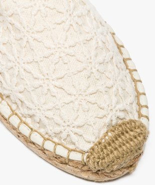 Espadrilles femme en toile brodée ton sur ton vue6 - GEMO (PLAGE) - GEMO