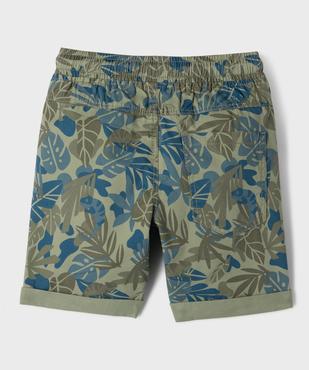 Bermuda en twill de coton imprimé tropical garçon vue3 - GEMO (ENFANT) - GEMO