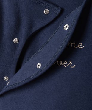 Pyjama bébé ouverture devant avec message brodé vue2 - GEMO(BB COUCHE) - GEMO