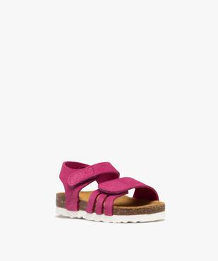 Sandales en cuir suédé à scratch bébé fille - NA! vue2 - NA! GEMO FOR GOOD - GEMO