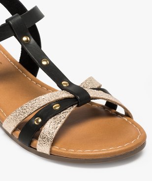 Sandales fille à brides bicolores et clous métalliques vue6 - GEMO (ENFANT) - GEMO