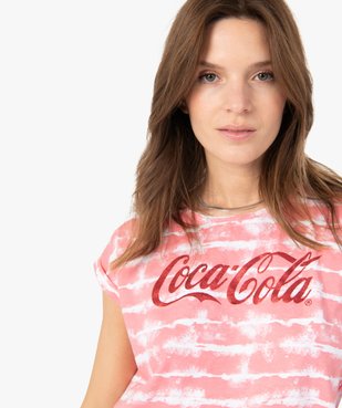 Tee-shirt femme à manches courtes avec inscription – Coca Cola vue2 - COCA COLA - GEMO