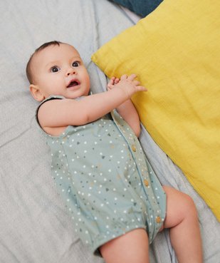 Combishort bébé sans manches à petits motifs - LuluCastagnette vue1 - LULUCASTAGNETTE - GEMO