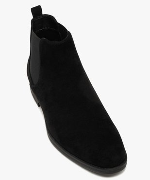 Boots homme Chelsea en suédine avec bout amande vue6 - MARIO BALDANO - GEMO