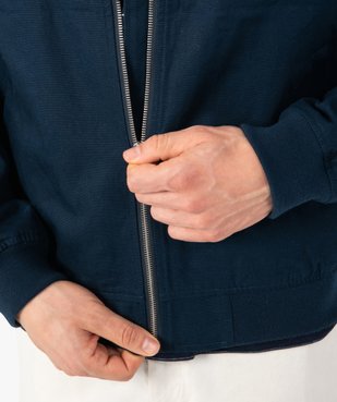 Blouson homme en coton avec fermeture zippée vue2 - GEMO (HOMME) - GEMO