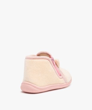 Chaussons fille bottillons zippés avec oreilles en relief vue4 - GEMO 4G FILLE - GEMO