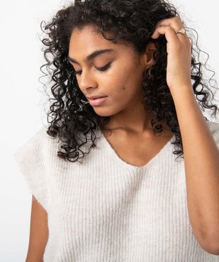 Pull femme sans manches avec col V vue2 - GEMO 4G FEMME - GEMO