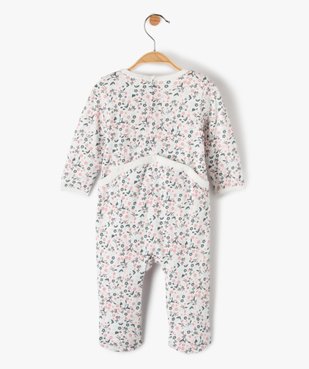Pyjama bébé fille en jersey à motifs fleuris avec message en velours vue3 - GEMO(BB COUCHE) - GEMO
