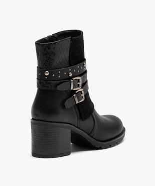 Boots femme à talon large et brides décoratives vue4 - GEMO(URBAIN) - GEMO