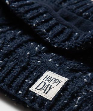 Echarpe tour de cou en maille chinée doublée polaire bébé garçon vue2 - GEMO(BEBE DEBT) - GEMO