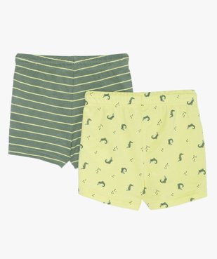 Short bébé garçon en jersey à taille élastiquée (lot de 2) rayures / crocodiles vue2 - GEMO(BEBE DEBT) - GEMO