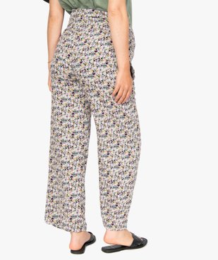 Pantalon de grossesse ample à fleurs et smocks à la taille vue3 - GEMO (MATER) - GEMO