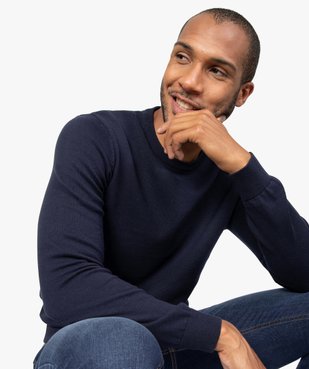 Pull homme à col rond 100% coton biologique vue6 - GEMO C4G HOMME - GEMO