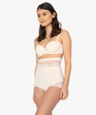 Soutien-gorge femme paddé en microfibre et dentelle vue3 - GEMO(HOMWR FEM) - GEMO