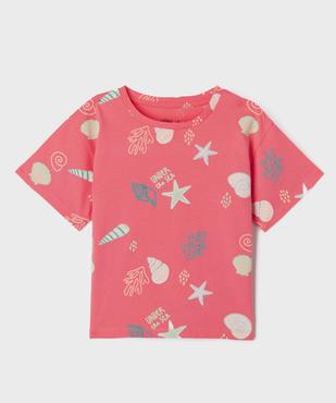 Tee-shirt à manches courtes à motifs estivaux fille vue5 - GEMO (ENFANT) - GEMO