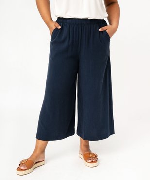Pantacourt large en Lyocell et viscose femme grande taille vue3 - GEMO (G TAILLE) - GEMO