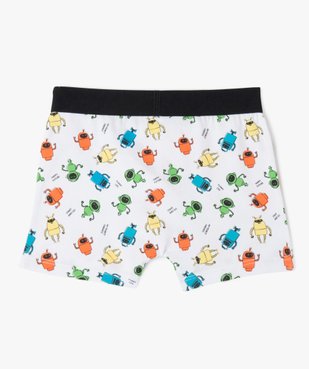 Boxers en coton stretch uni et imprimé garçon (lot de 2) vue3 - GEMO 4G GARCON - GEMO